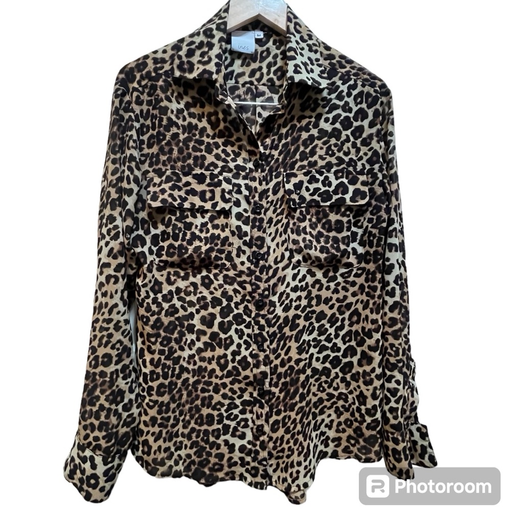 Ines sz M Animal Print Blouse